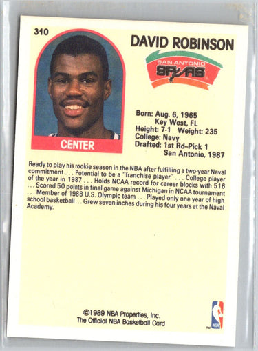 1989-90 Hoops #310 David Robinson K68
