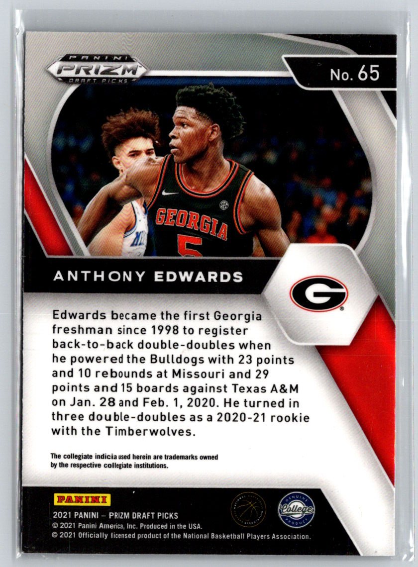2021 Panini Prizm Draft Picks #65 Anthony Edwards K68