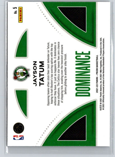 2021-22 Panini Prizm #5 Jayson Tatum Dominance K68