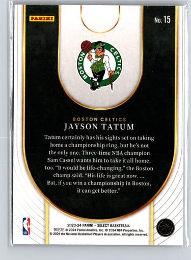 2023-24 Panini Select #15 Jayson Tatum Neon Icon K69