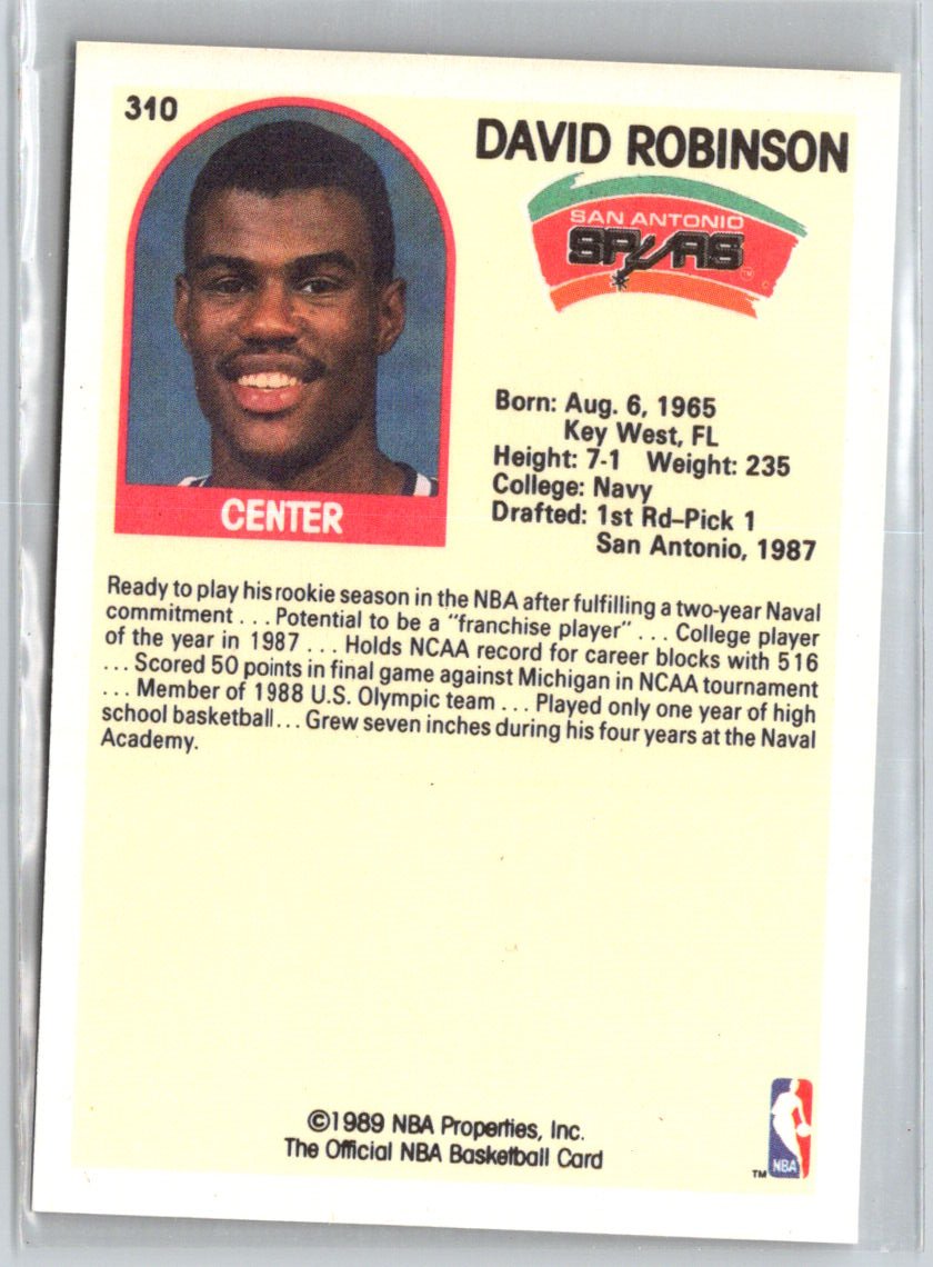 1989-90 Hoops #310 David Robinson K69
