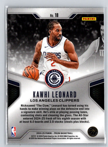 2024-25 Panini Prizm #18 Kawhi Leonard Dominance K70