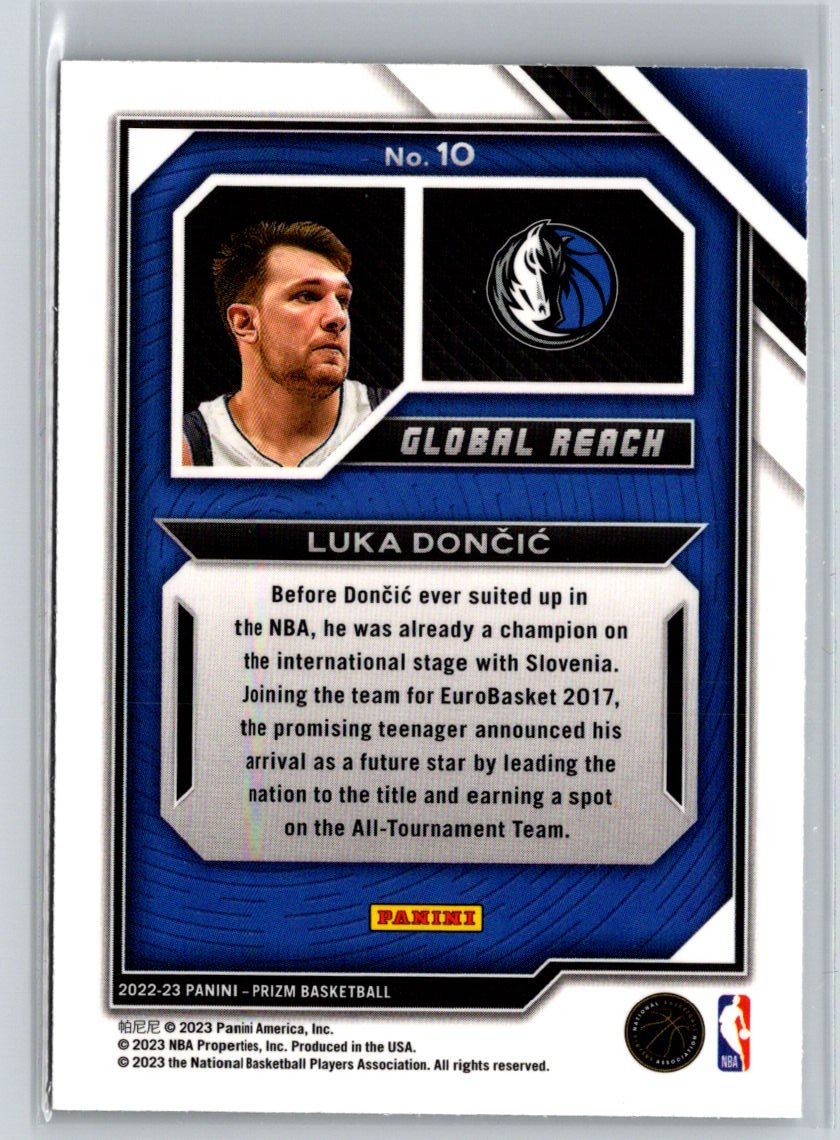 2022-23 Panini Prizm #10 Luka Doncic Global Reach K70