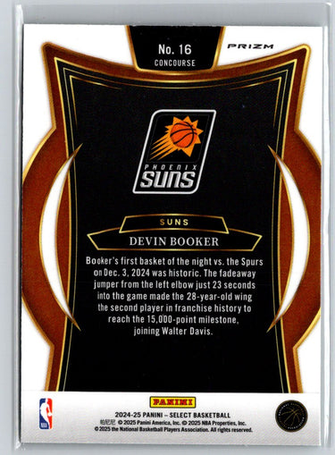 2024-25 Panini Select #16 Devin Booker Green Stars Prizm K70