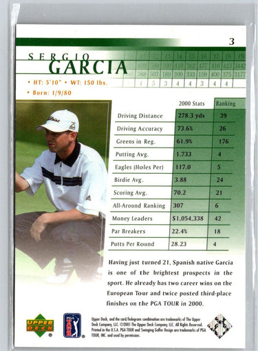 2001 Upper Deck #3 Sergio Garcia L01
