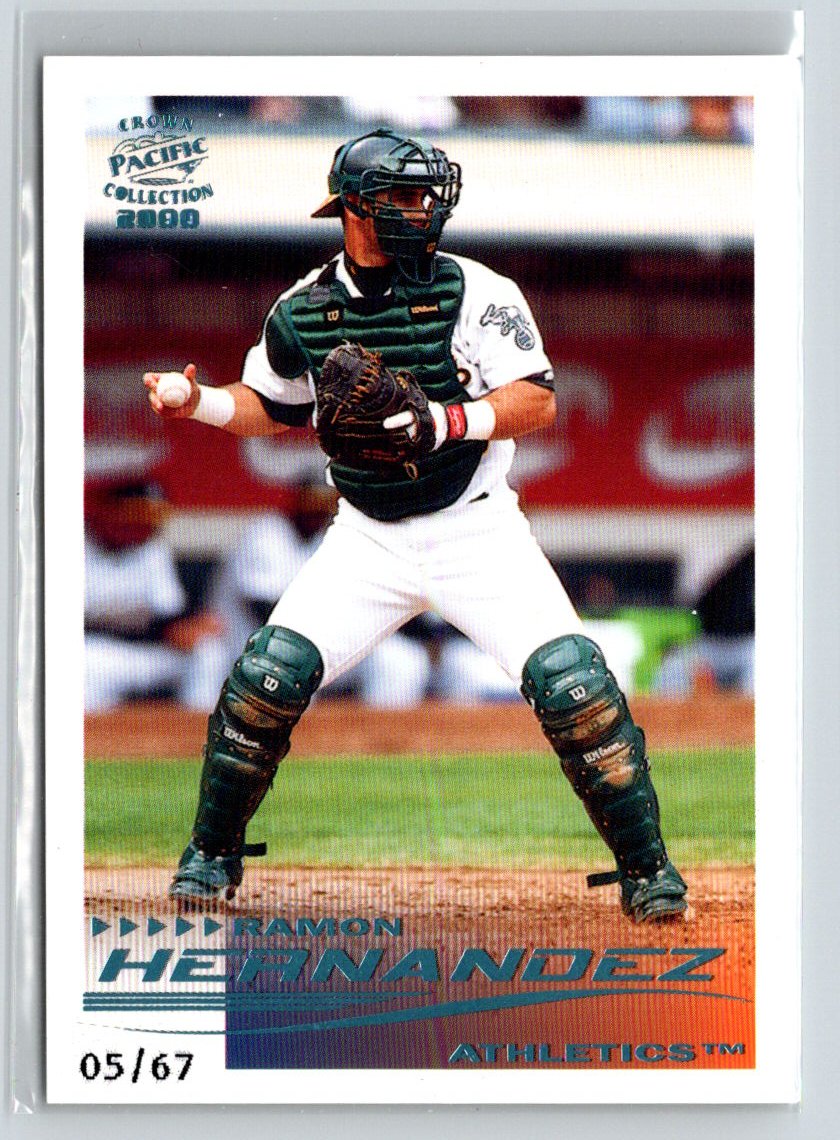 2000 Pacific Crown Collection #201 Ramon Hernandez Platinum Blue #/67 L02