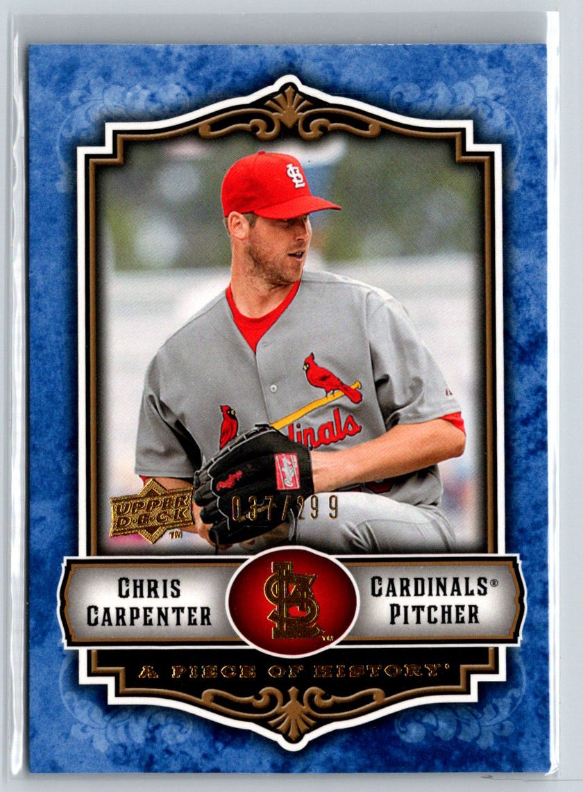 2009 Upper Deck A Piece of History #87 Chris Carpenter Blue #/299 L02