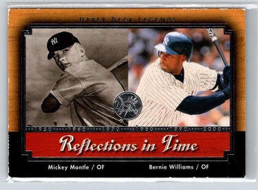 2001 Upper Deck Legends Mickey Mantle Bernie Williams Reflections in Time L02