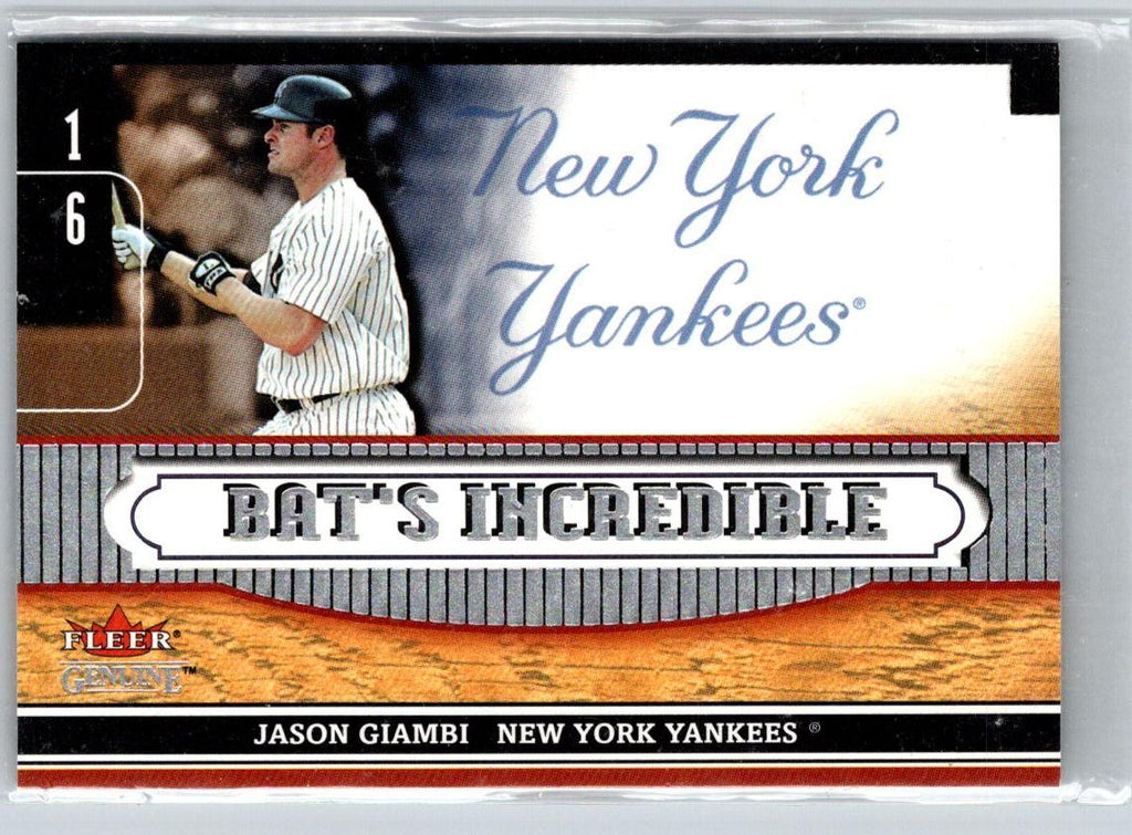2002 Fleer Genuine #BI 5 Jason Giambi Bat's Incredible L02