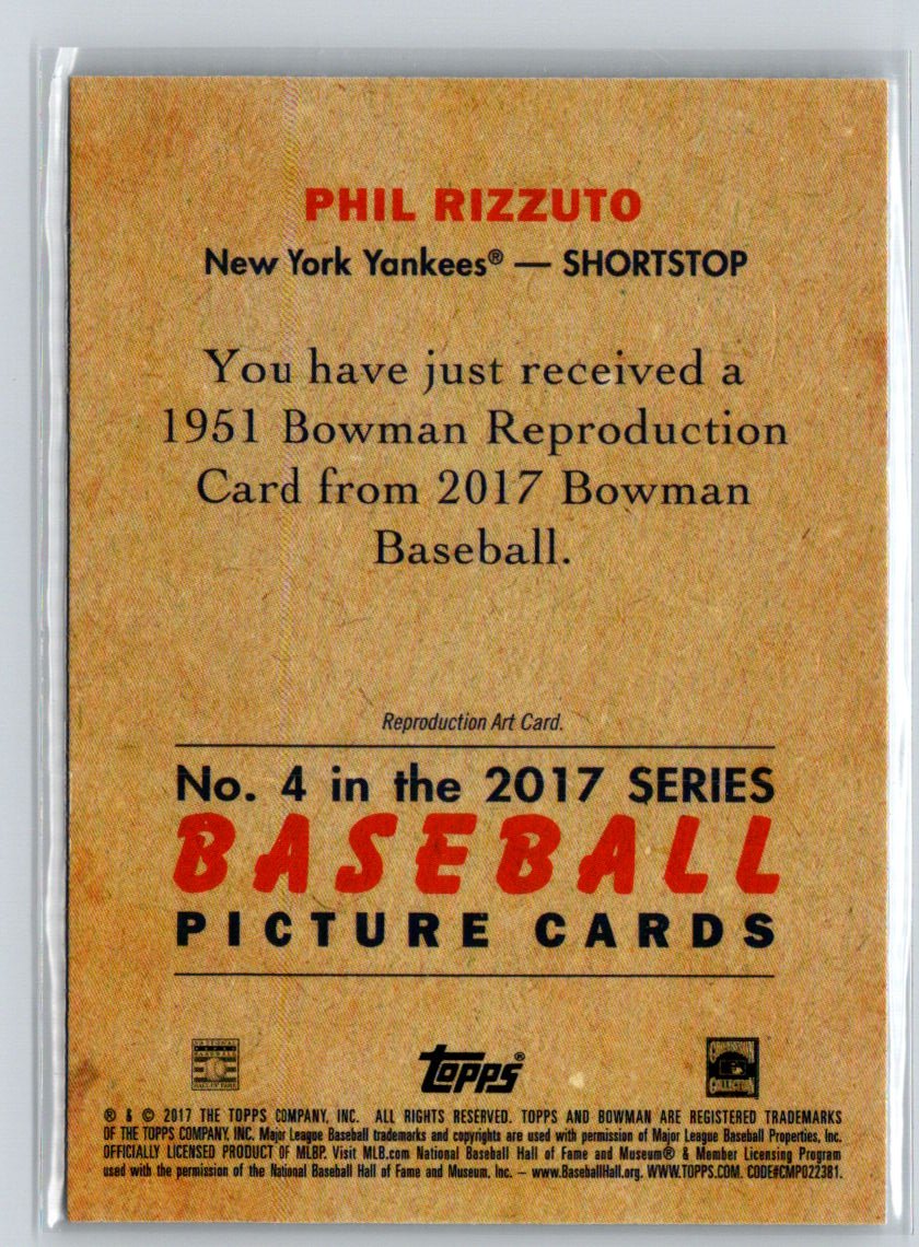 2017 Bowman #4 Phil Rizzuto 1951 Bowman Chrome L03