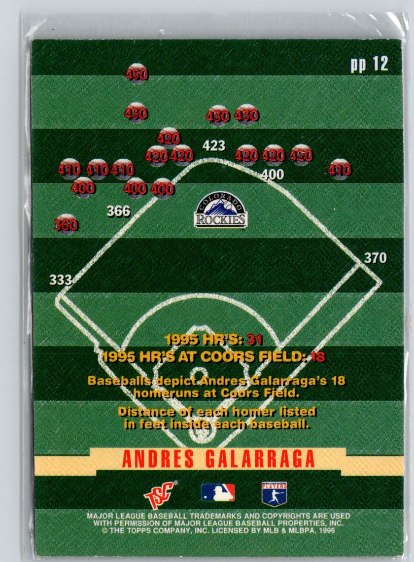 1996 Stadium Club #PP12 Andres Galarraga Power Packed L04