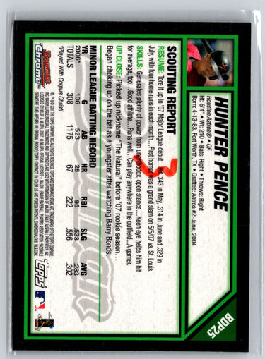 2007 Bowman Draft Picks & Prospects #BDP25 Hunter Pence Chrome L04