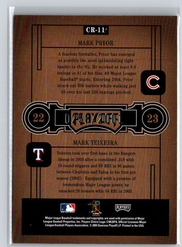 2004 Playoff Honors Mark Prior Mark Teixeira Class Reunion #/2001 L05