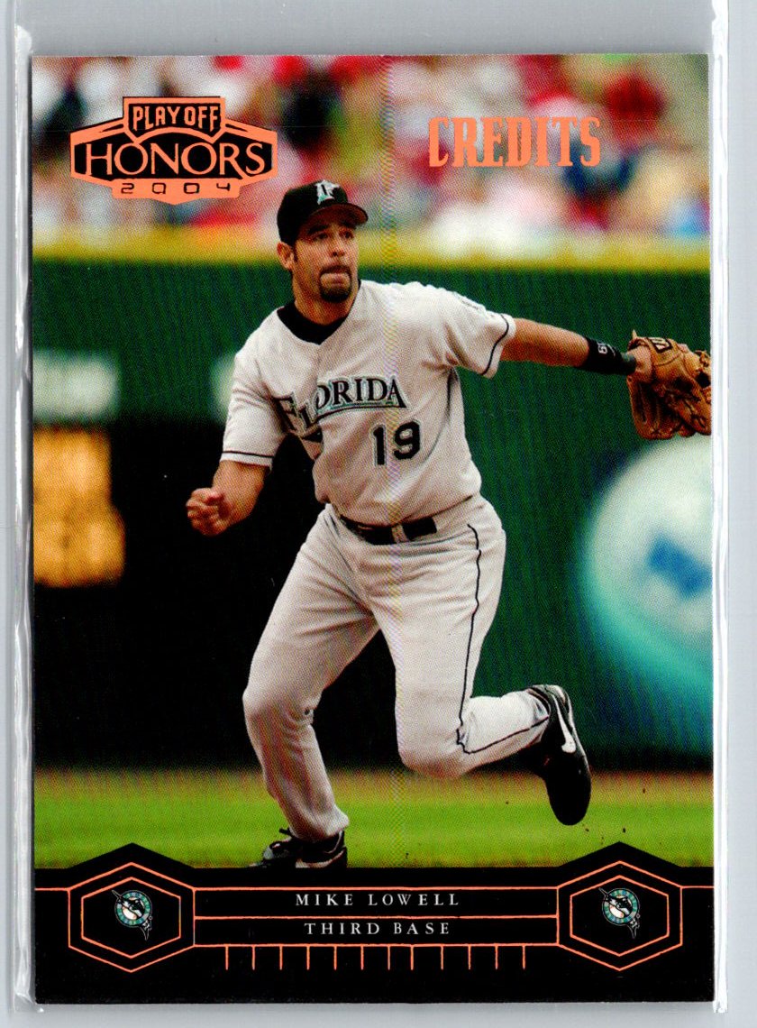 2004 Playoff Honors #84 Mike Lowell Credits Bronze #/100 L05