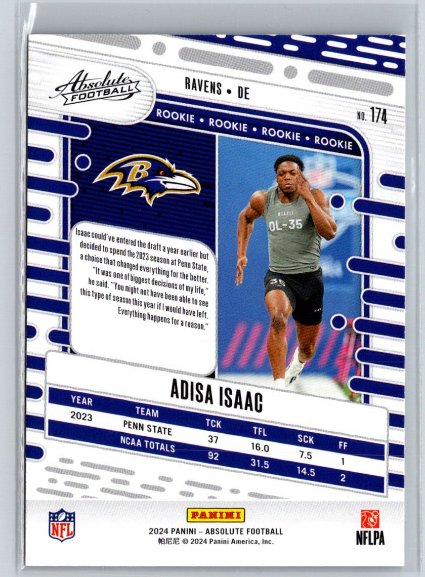 2024 Panini Absolute #174 Adisa Isaac Retail L06