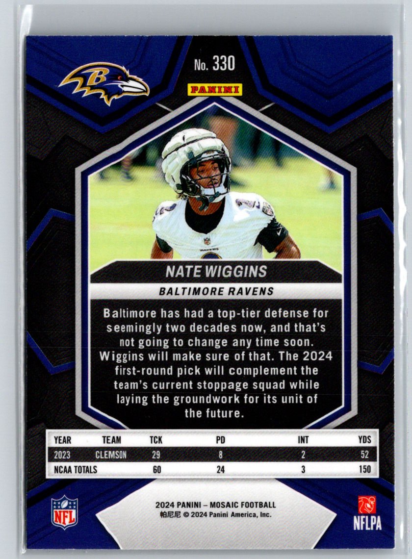 2024 Panini Mosaic #330 Nate Wiggins L06