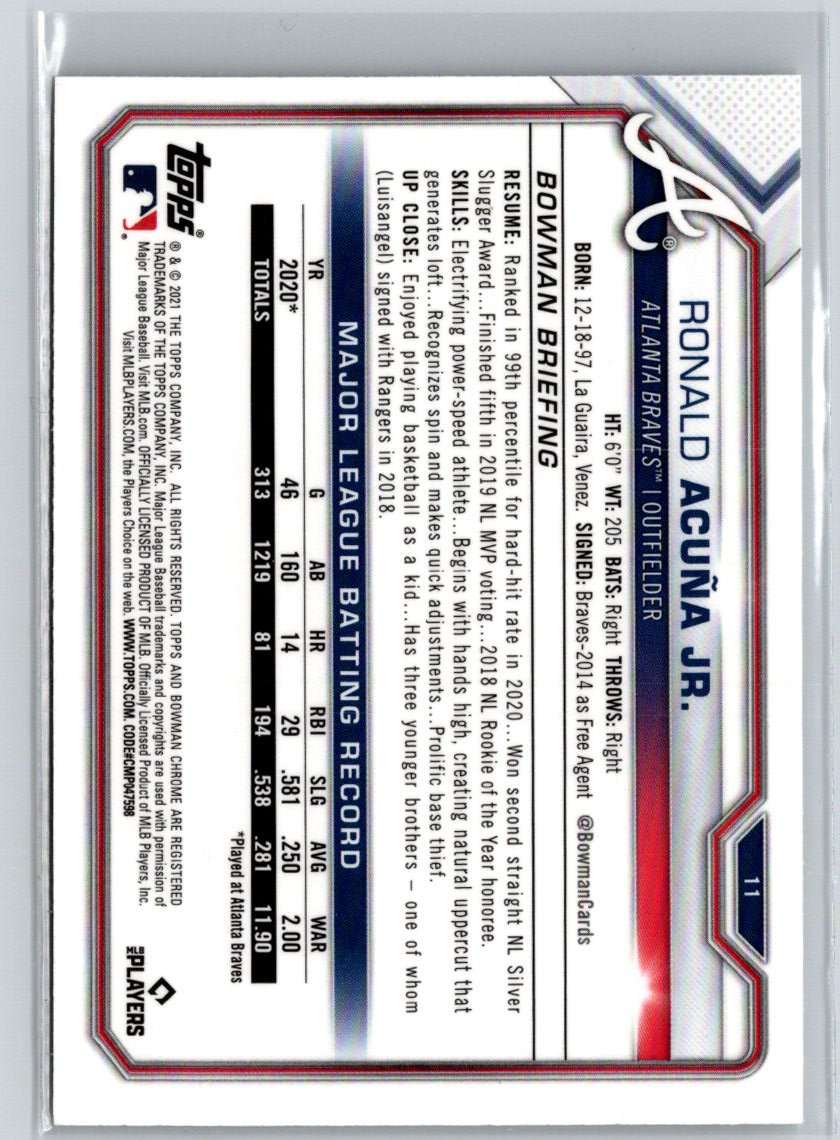 2021 Bowman Chrome #11 Ronald Acuña Jr. L06