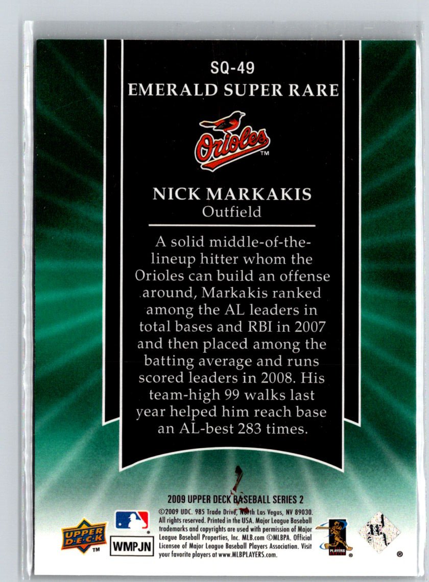 2009 Upper Deck #SQ-49 Nick Markakis StarQuest Emerald Super Rare L06
