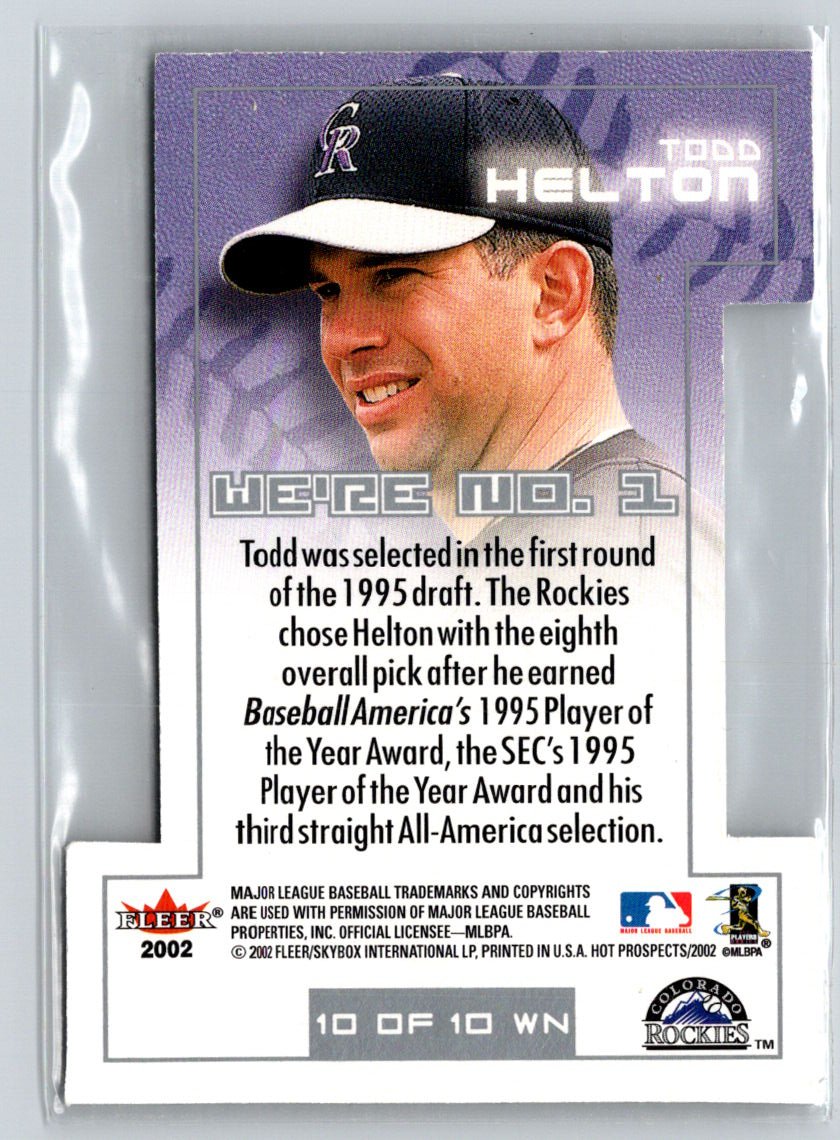 2002 Fleer Hot Prospects #10 WN Todd Helton We're No. 1 L07