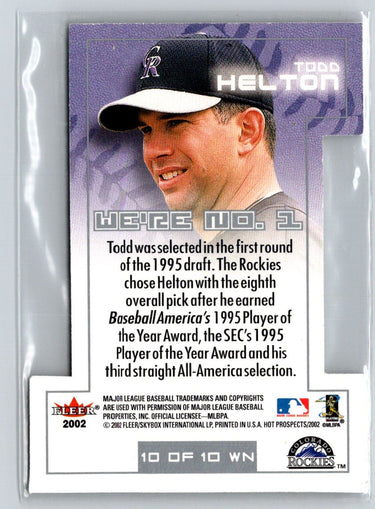2002 Fleer Hot Prospects #10 WN Todd Helton We're No. 1 L07