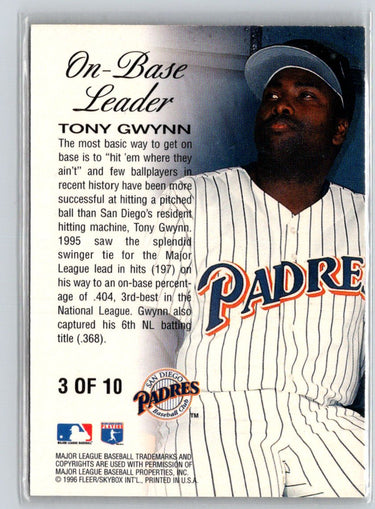 1996 Ultra #3 Tony Gwynn On-Base Leaders L07