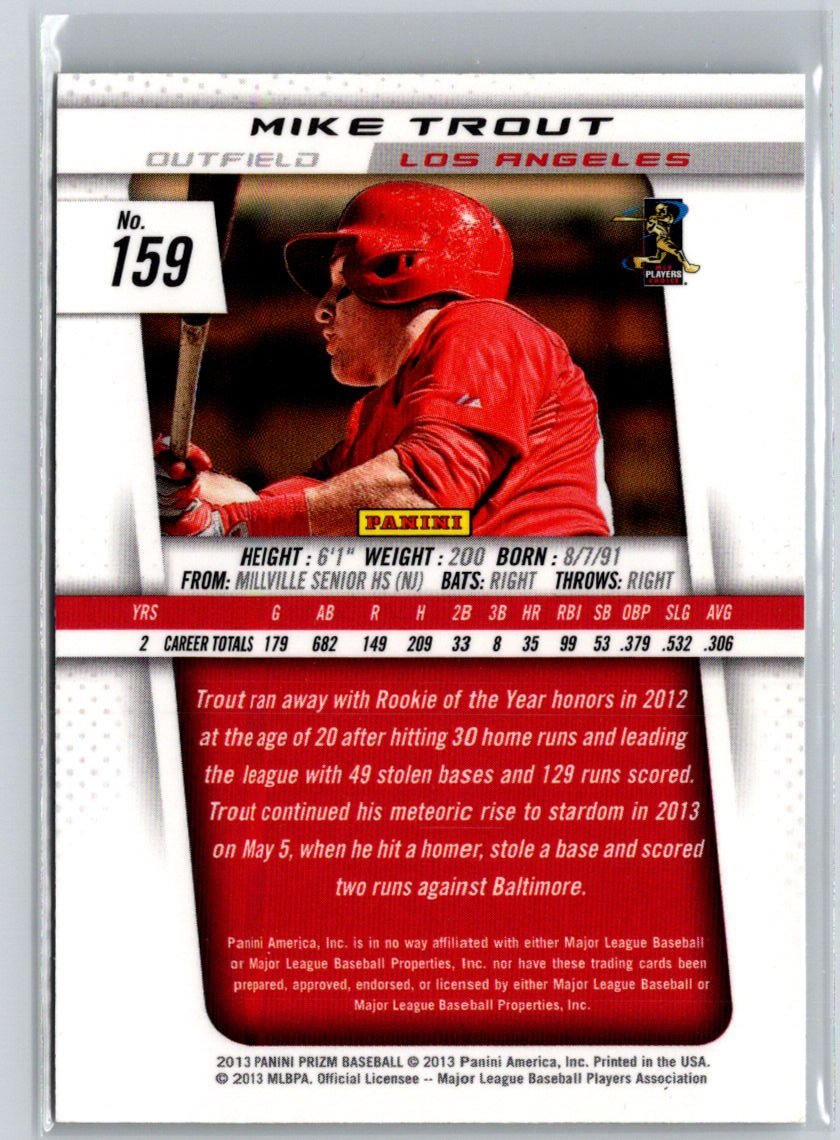 2013 Panini Prizm #159 Mike Trout L08