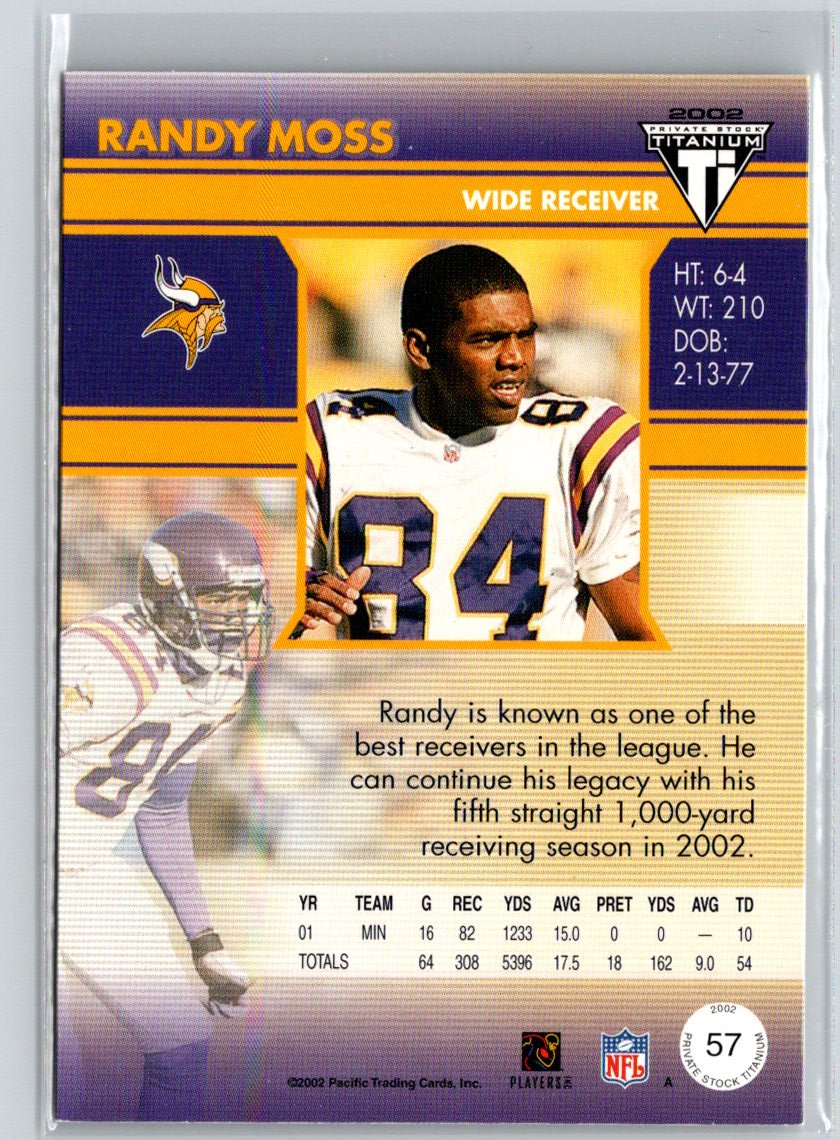 2002 Pacific Private Stock Titanium #57 Randy Moss Retail L09