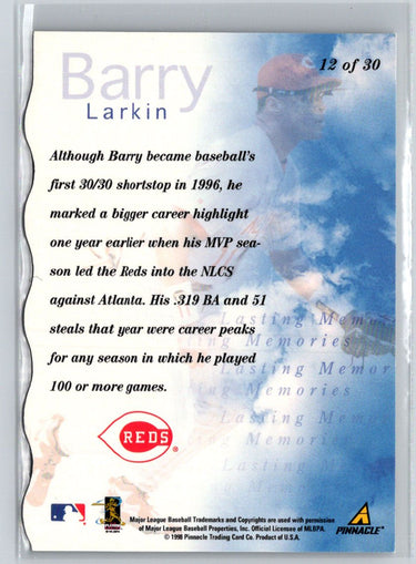 1998 Pinnacle Plus #12 Barry Larkin Lasting Memories L09