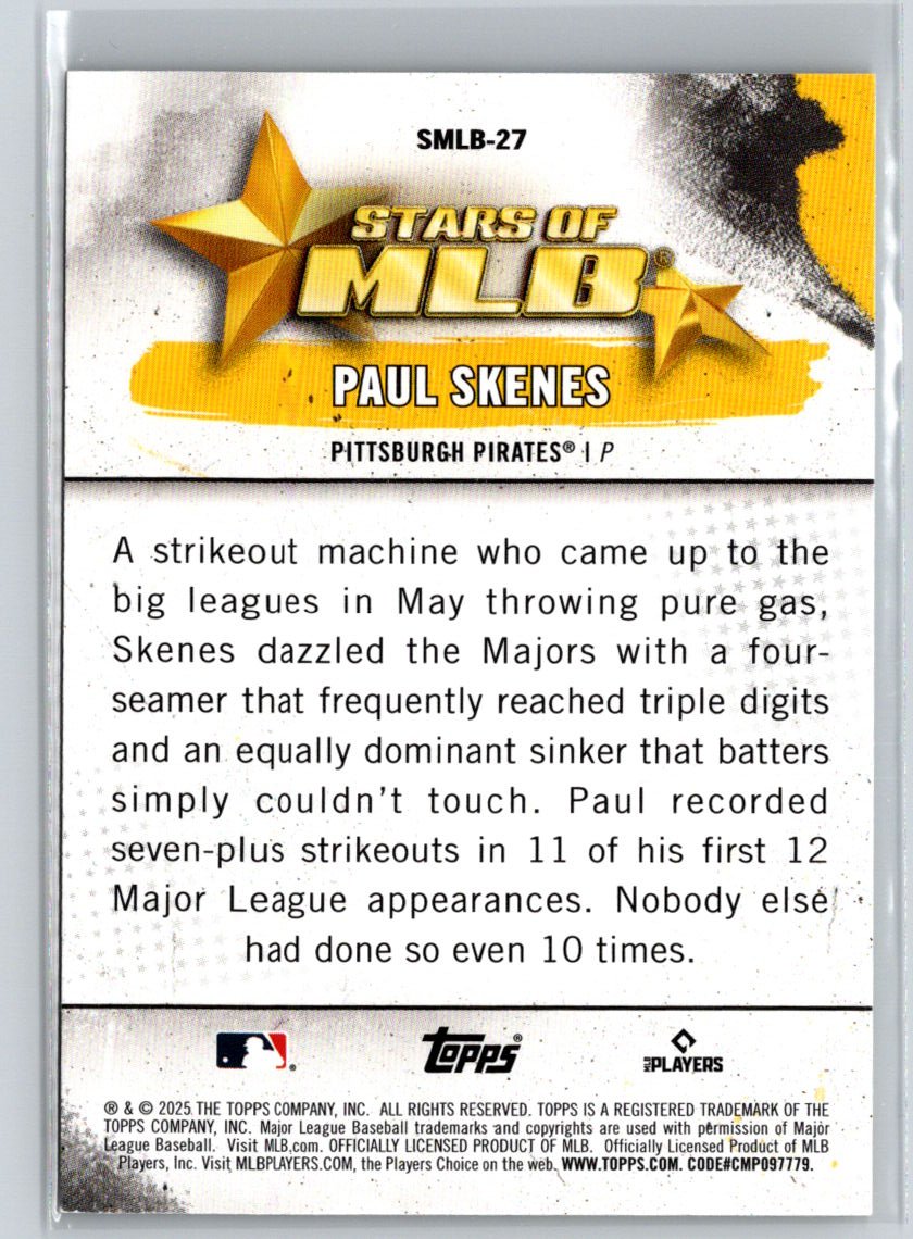 2025 Topps #SMLB-27 Paul Skenes Stars of MLB L09
