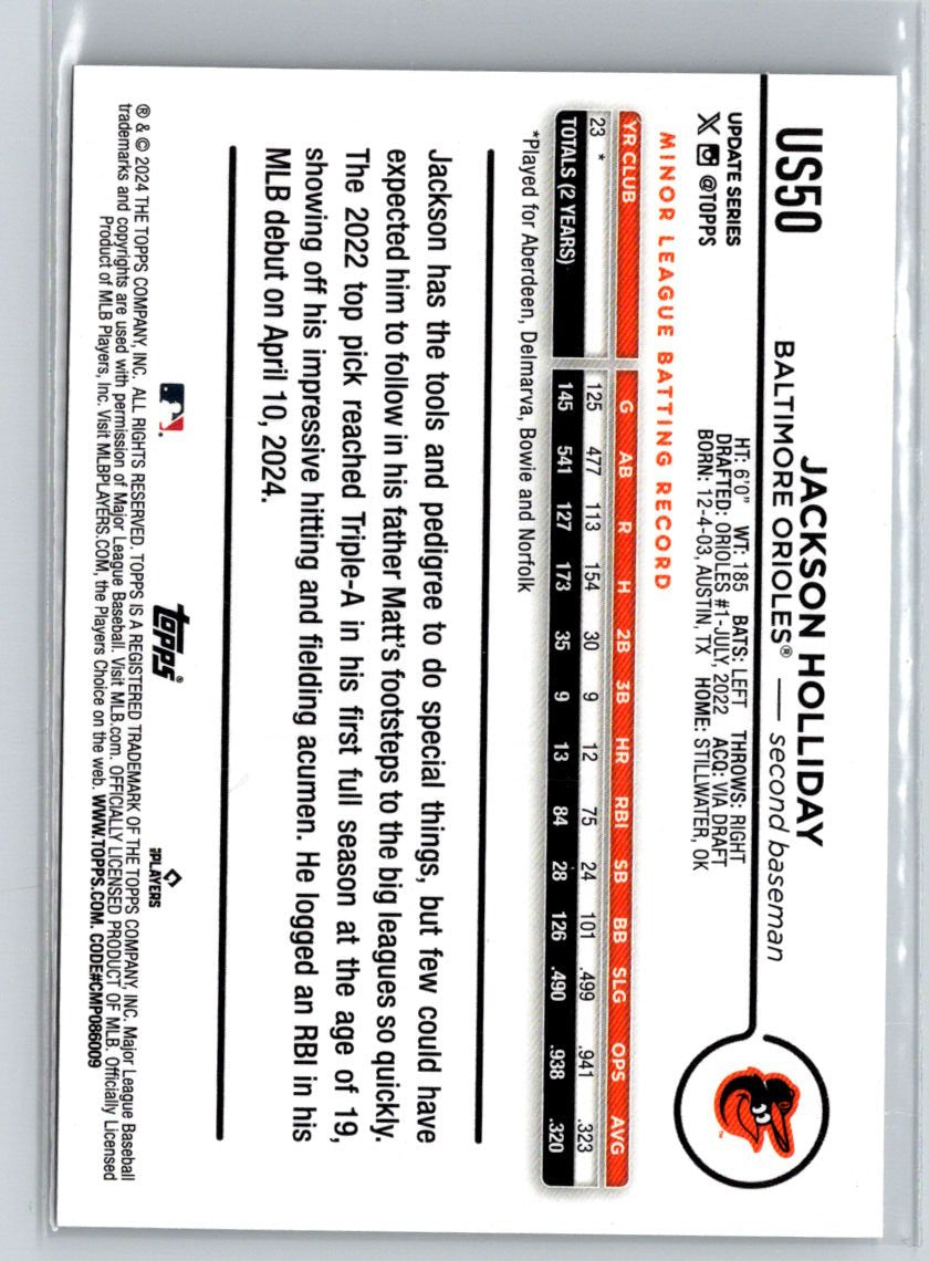 2024 Topps Update #US50 Jackson Holliday L09