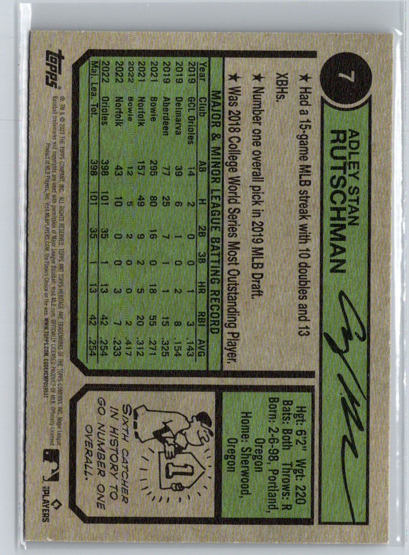 2023 Topps Heritage #7 Adley Rutschman L10