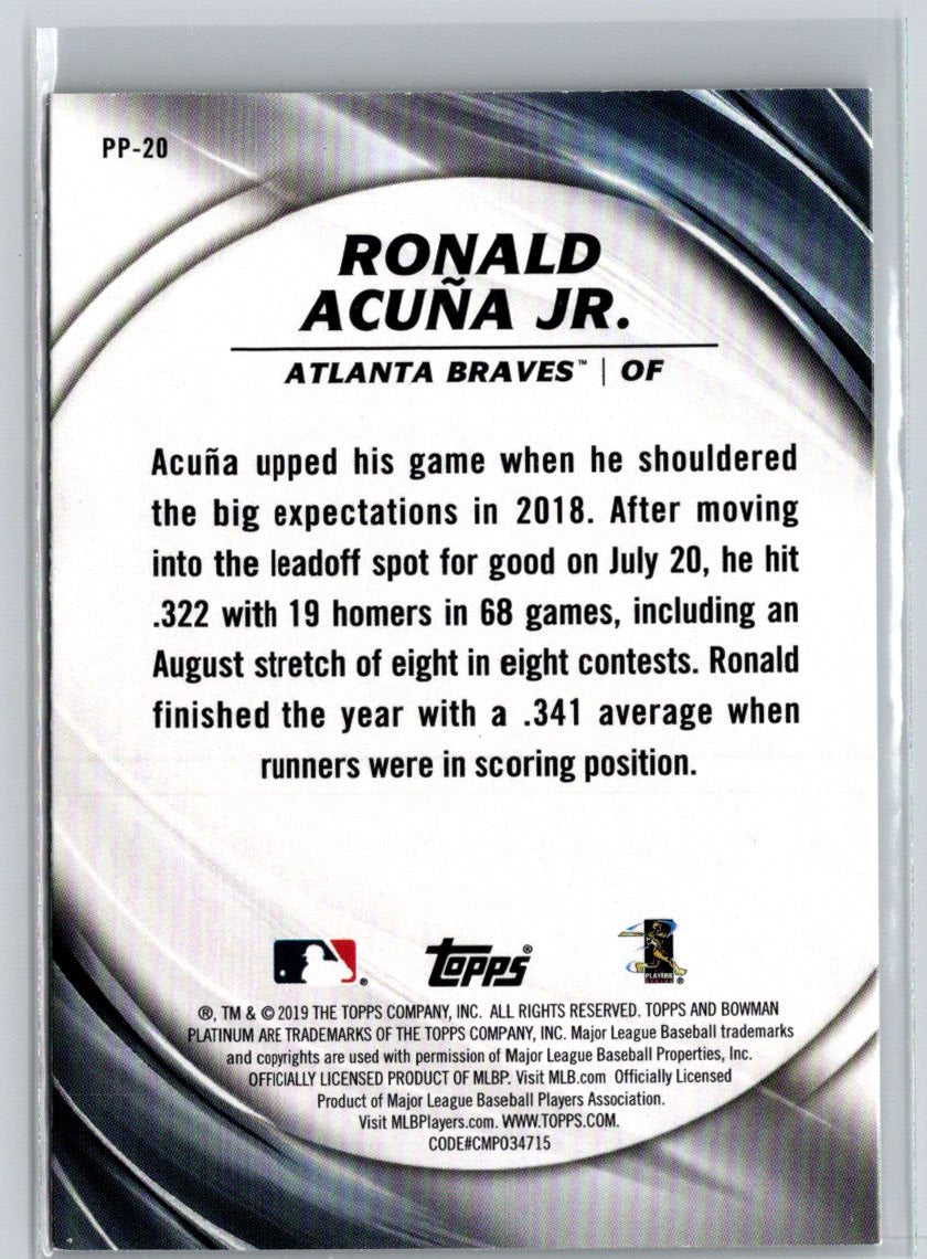 2019 Bowman Platinum #PP-20 Ronald Acuña Jr. Platinum Presence L11