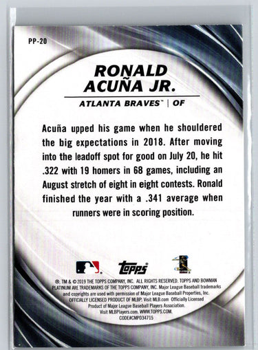 2019 Bowman Platinum #PP-20 Ronald Acuña Jr. Platinum Presence L11