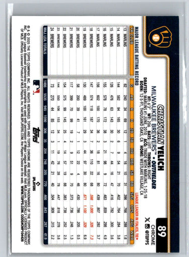 2025 Topps Chrome #89 Christian Yelich Sepia Refractors L11