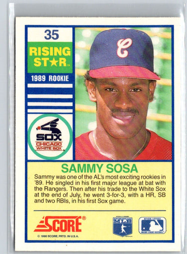 1990 Score 100 Rising Stars #35 Sammy Sosa L13