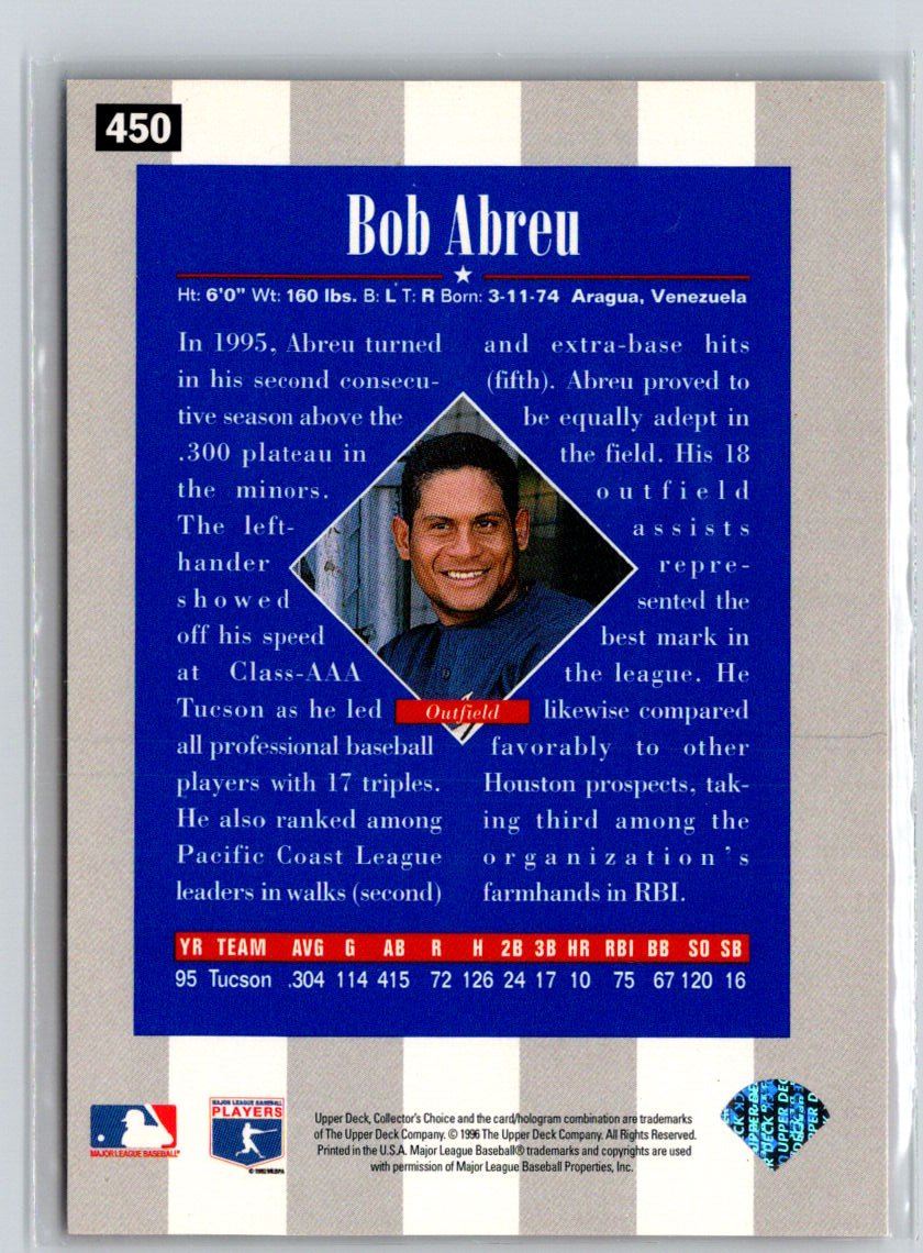 1996 Collector's Choice #450 Bob Abreu Silver Signature L13