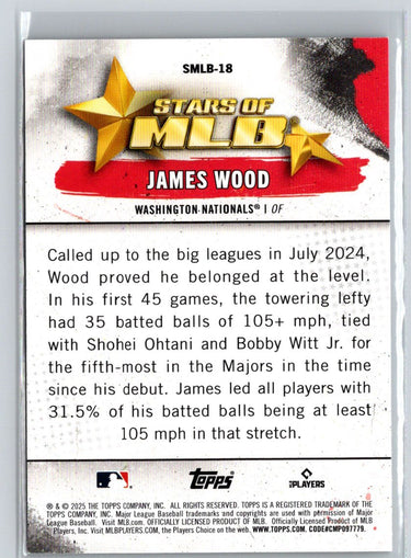 2025 Topps #SMLB-18 James Wood Stars of MLB L13
