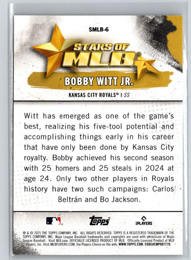 2025 Topps #SMLB-6 Bobby Witt Jr. Stars of MLB L13