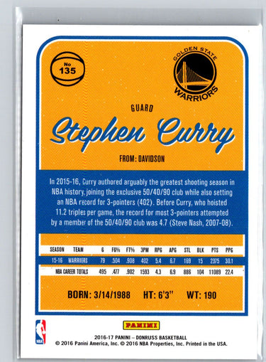 2016-17 Donruss #135 Stephen Curry L14