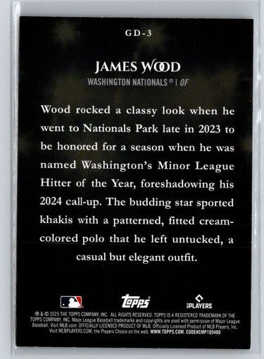 2025 Topps #GD-3 James Wood Gameday Drip L14