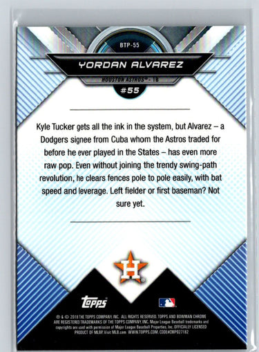 2018 Bowman #BTP-55 Yordan Alvarez Bowman Chrome Scouts' Top 100 L15