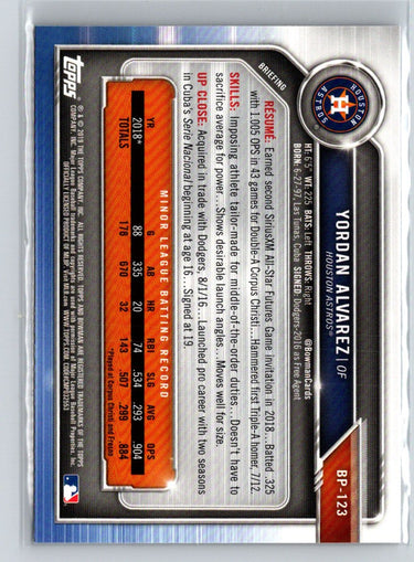 2019 Bowman #BP-123 Yordan Alvarez Prospects L15