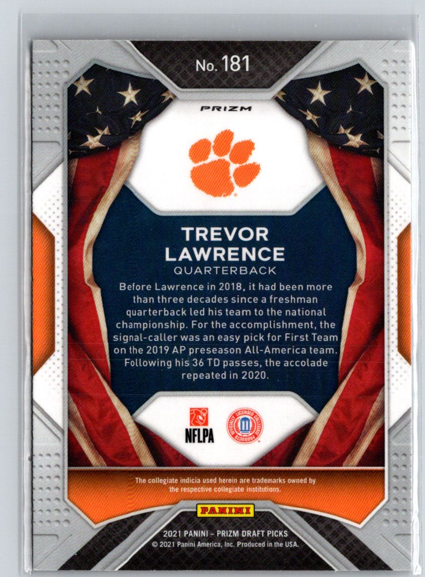 2021 Panini Prizm Draft Picks Collegiate #181 Trevor Lawrence Red Ice L15