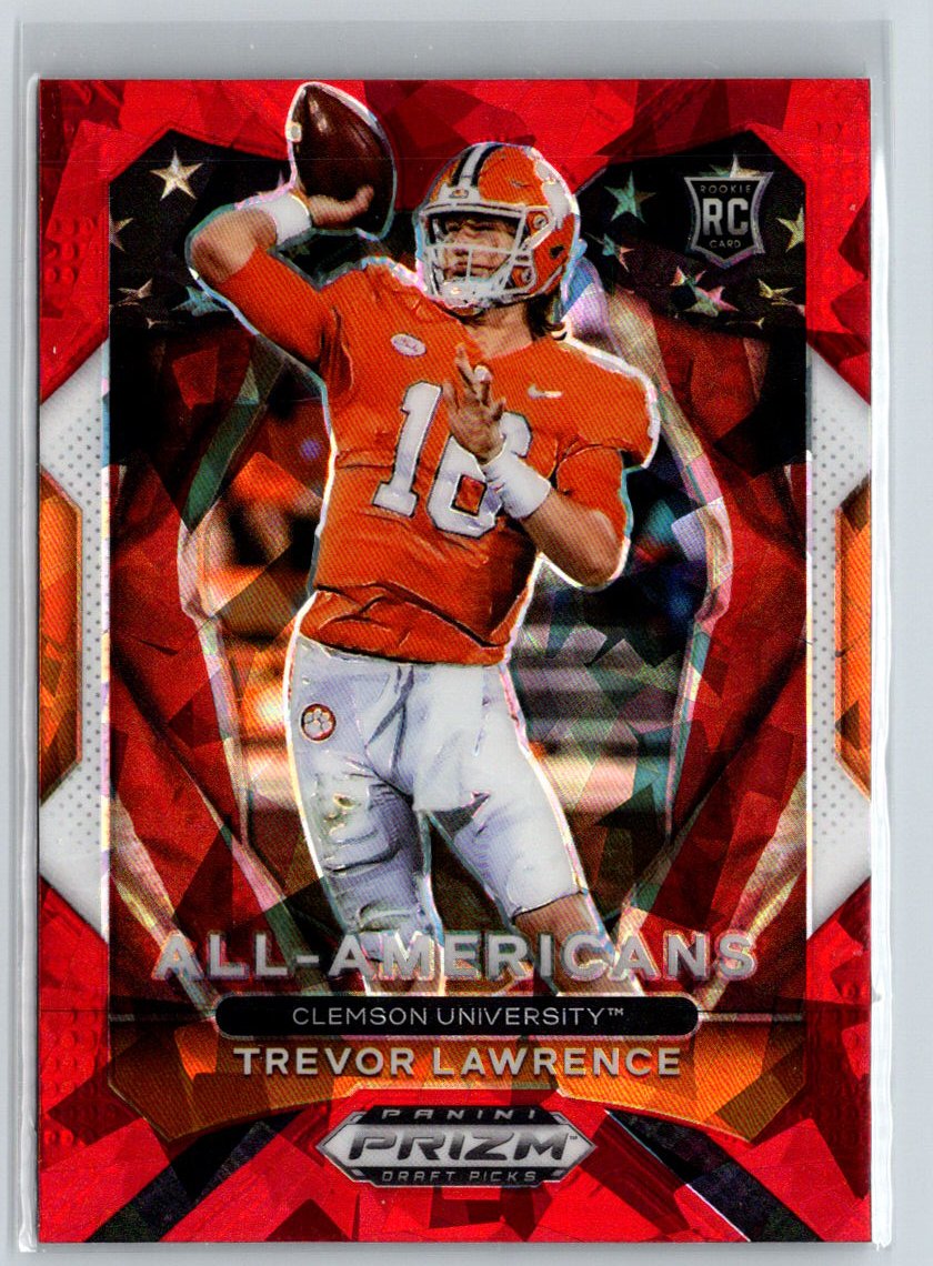 2021 Panini Prizm Draft Picks Collegiate #181 Trevor Lawrence Red Ice L15