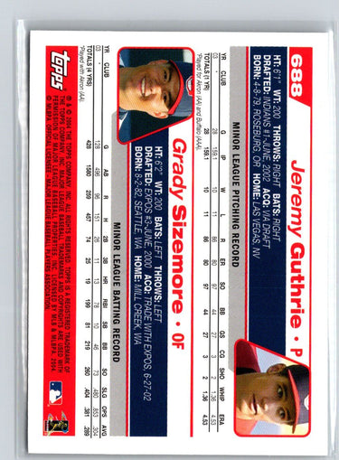 2004 Topps 1st Edition #688 Jeremy Guthrie / Grady Sizemore L16