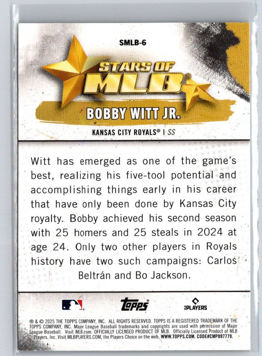 2025 Topps #SMLB-6 Bobby Witt Jr. Stars of MLB L16