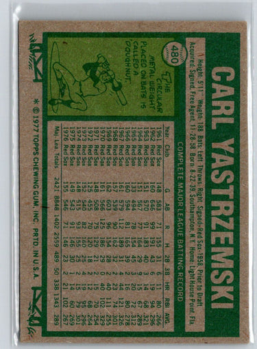 1977 Topps #480 Carl Yastrzemski L17