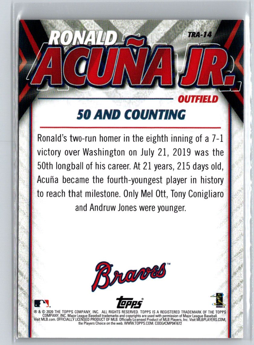 2020 Topps Update #TRA-14 Ronald Acuña Jr. Ronald Acuna Jr. Highlights L17