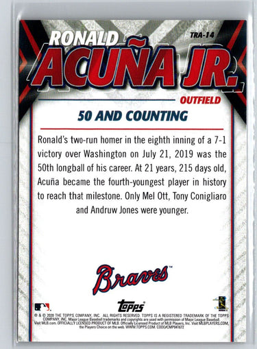 2020 Topps Update #TRA-14 Ronald Acuña Jr. Ronald Acuna Jr. Highlights L17