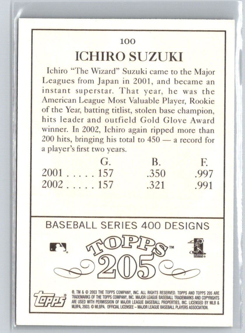 2003 Topps 205 #100b Ichiro Suzuki : Looking Right L17